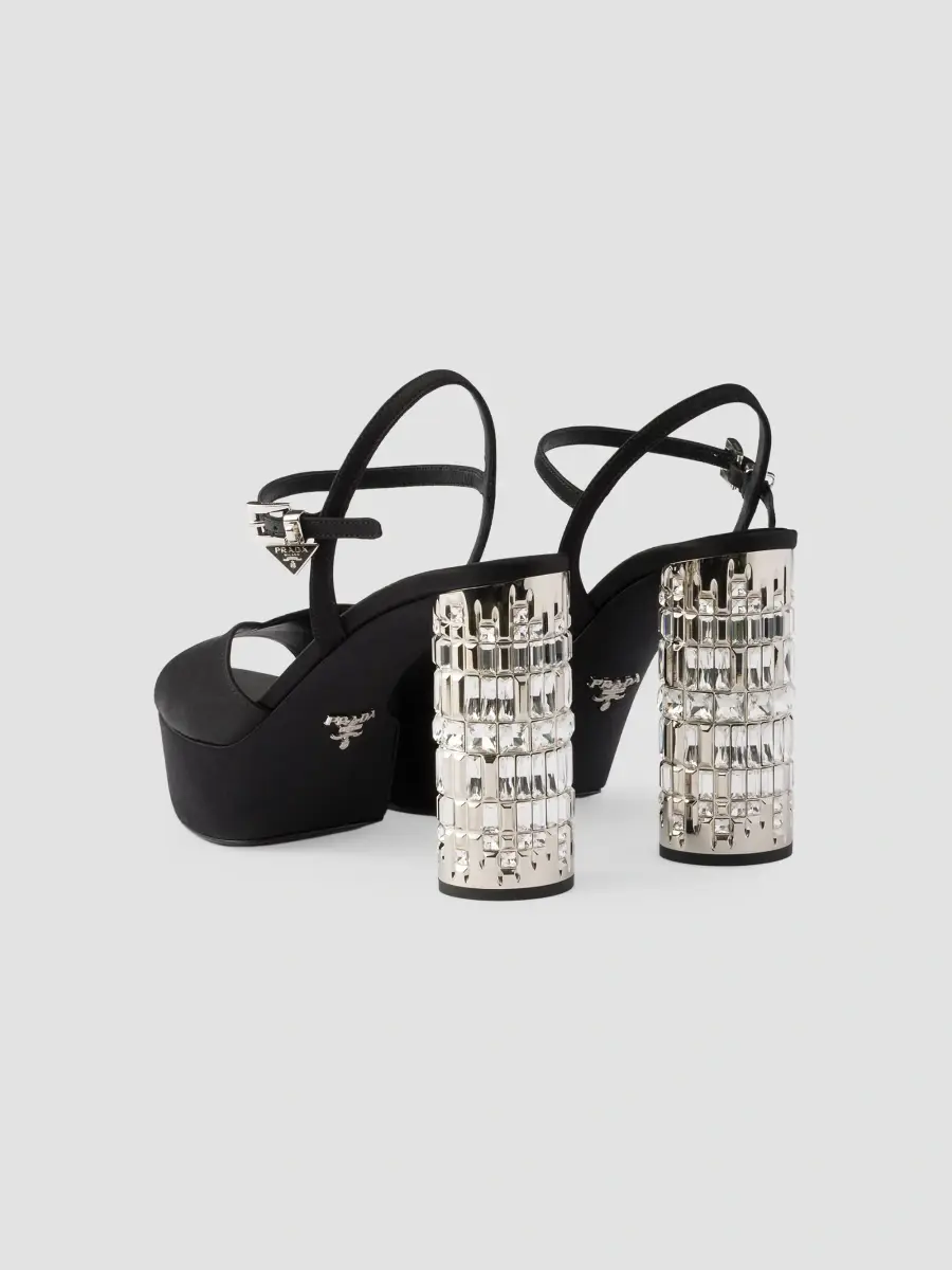 Prada Women's Satin Platform Sandals | Thumbnail 4 Prada Women's Satin Platform Sandals | Thumbnail 4