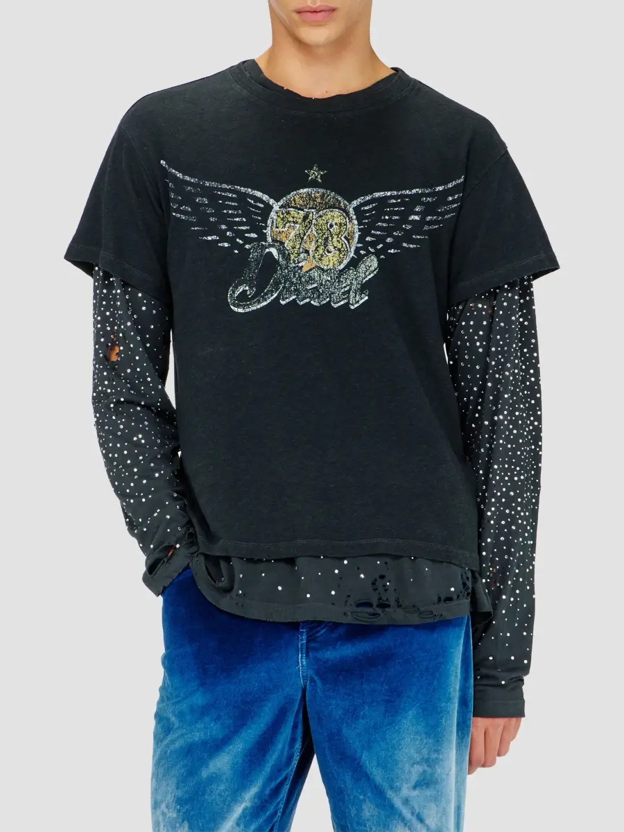 Diesel Men's Gerio Cotton-Blend Crewneck T-Shirt | Thumbnail 4 Diesel Men's Gerio Cotton-Blend Crewneck T-Shirt | Thumbnail 4