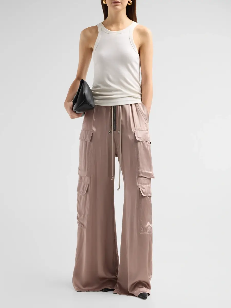Rick Owens Women's Cargobelas Satin Wide-Leg Pants | Thumbnail 2 Rick Owens Women's Cargobelas Satin Wide-Leg Pants | Thumbnail 2