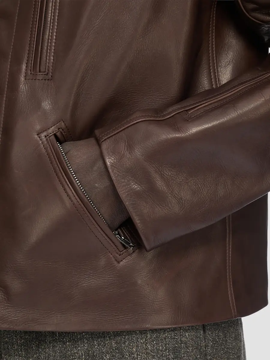 Rick Owens Men's Leather Fitted Jacket | Thumbnail 8
