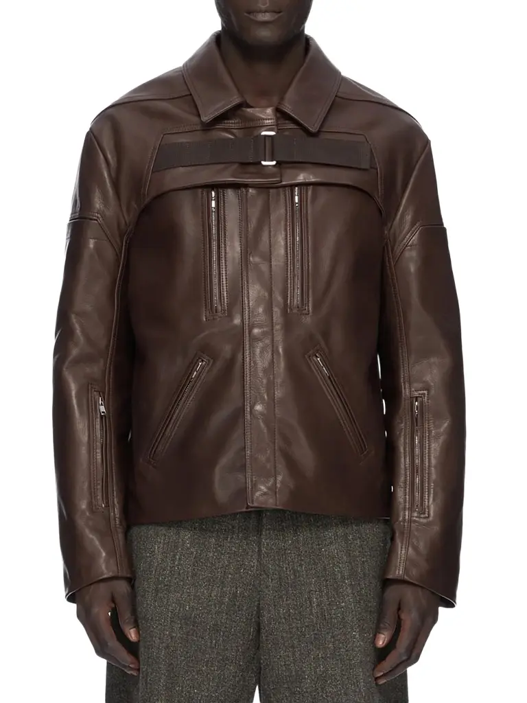 Rick Owens Men's Leather Fitted Jacket