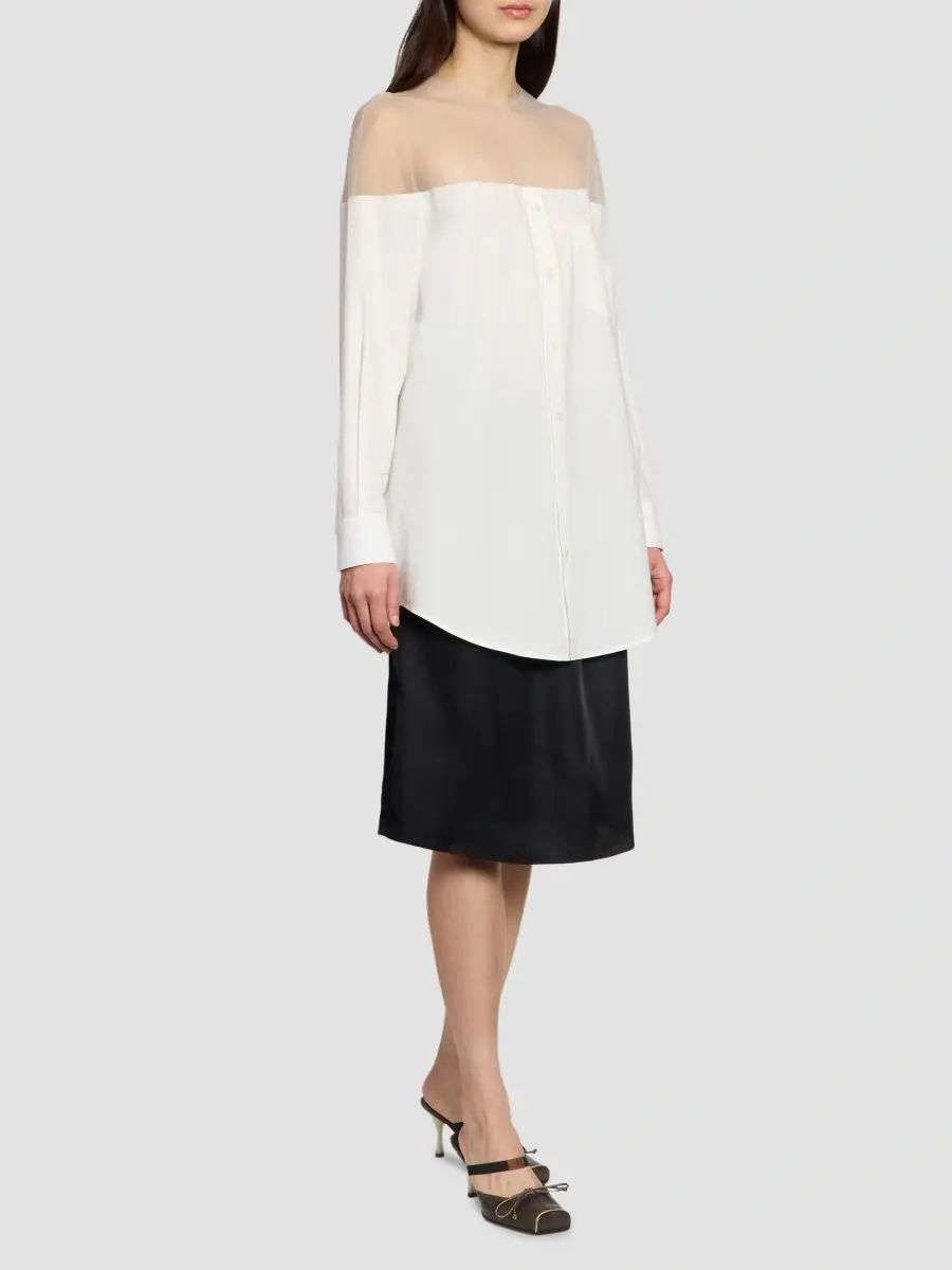 MM6 MAISON MARGIELA Women's Fluid Satin Skirt | Thumbnail 2 MM6 MAISON MARGIELA Women's Fluid Satin Skirt | Thumbnail 2