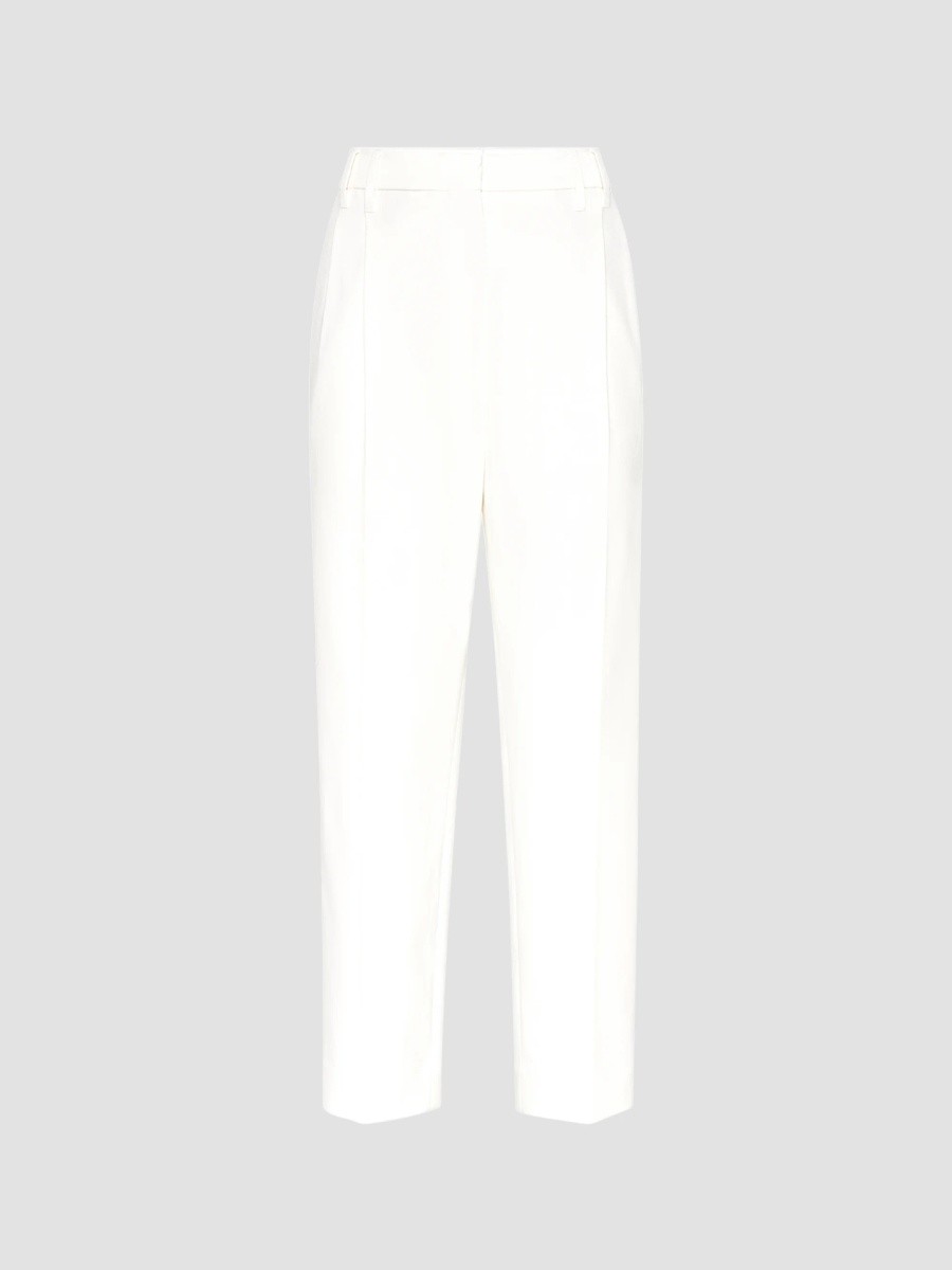 Women's Stretch Cotton Cover Slouchy Trousers with Monili Women's Stretch Cotton Cover Slouchy Trousers with Monili