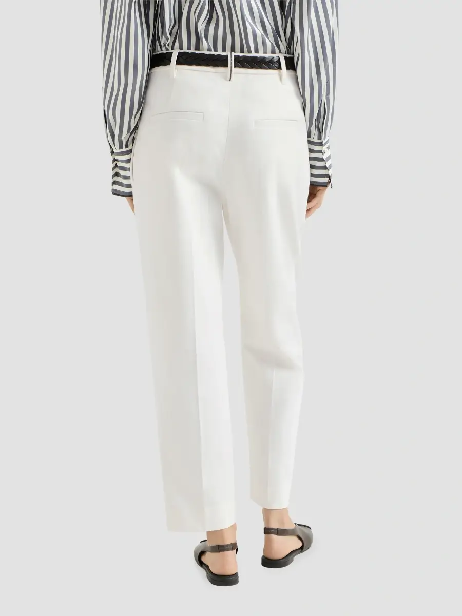 Brunello Cucinelli Women's Stretch Cotton Cover Slouchy Trousers with Monili | Thumbnail 3 Brunello Cucinelli Women's Stretch Cotton Cover Slouchy Trousers with Monili | Thumbnail 3