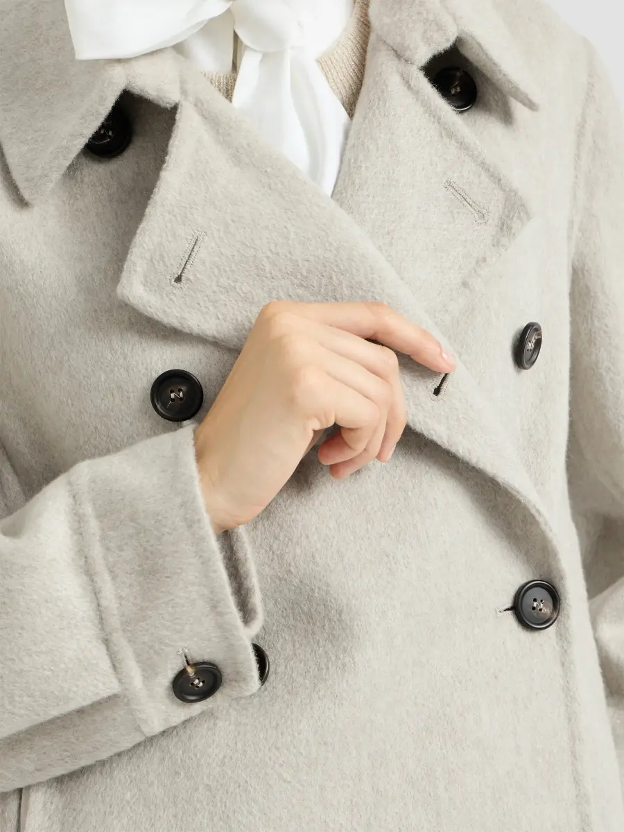 Brunello Cucinelli Women's Hand-Crafted Cropped Pea Coat | Thumbnail 5