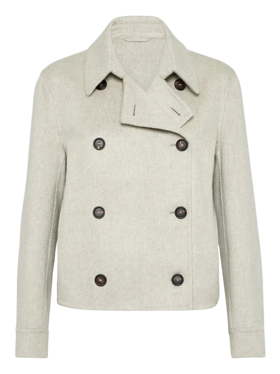 Brunello Cucinelli Women's Hand-Crafted Cropped Pea Coat