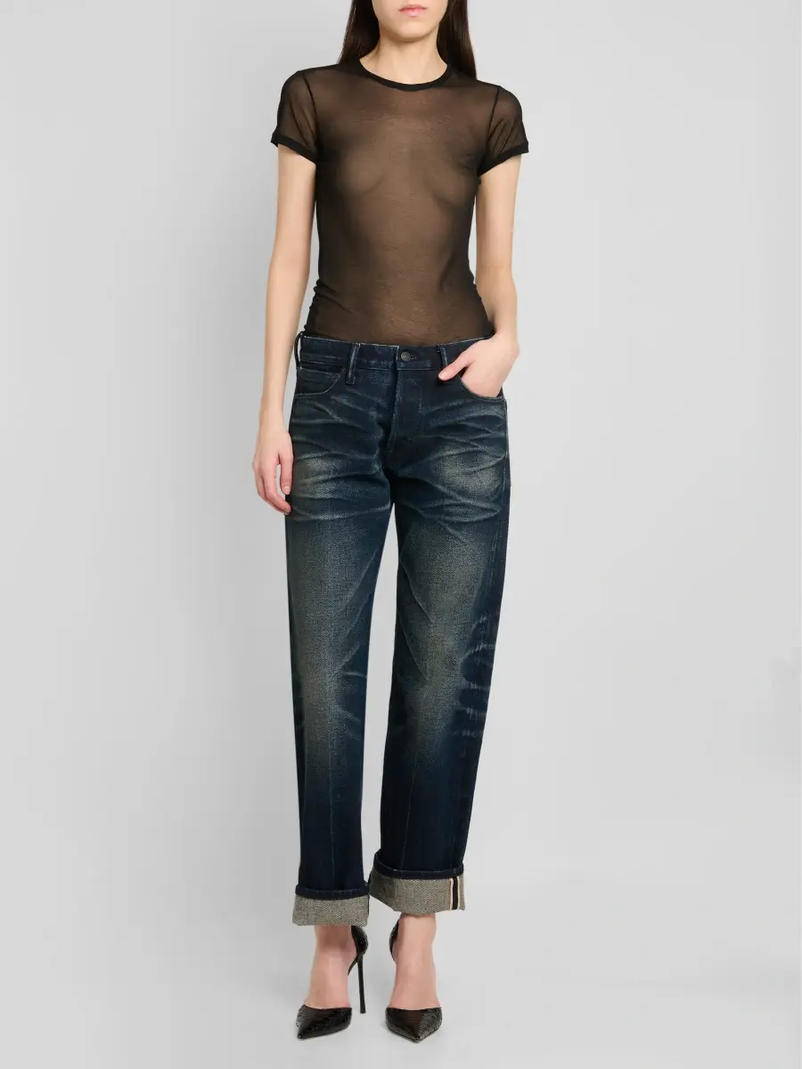 Tom Ford Women's Stonewash Low-Rise Boyfriend Jeans | Thumbnail 2 Tom Ford Women's Stonewash Low-Rise Boyfriend Jeans | Thumbnail 2