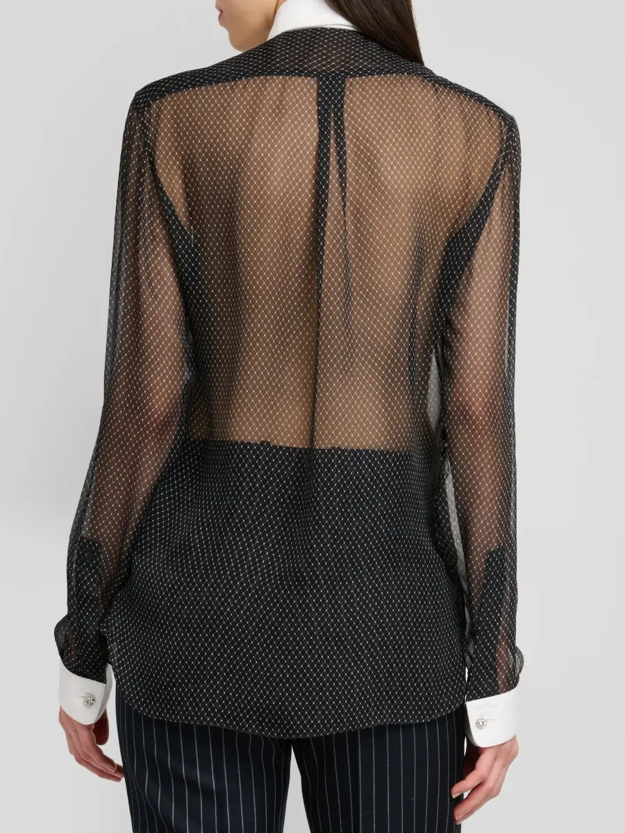 Tom Ford Women's Losange Sheer Shirt | Thumbnail 3