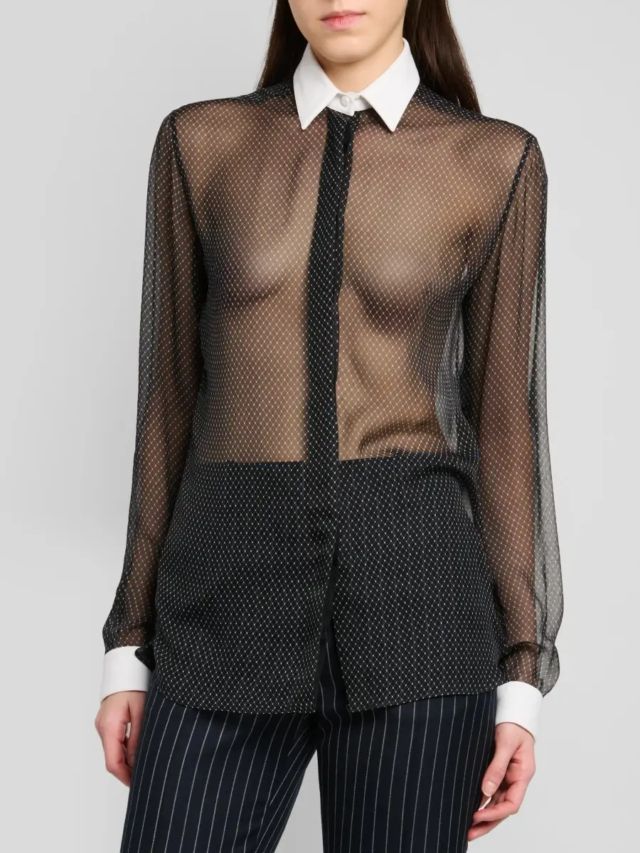 Tom Ford Women's Losange Sheer Shirt | Thumbnail 4