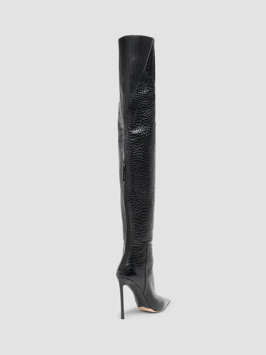 Tom Ford Women's Vertigo 105MM Croc-Embossed Leather Boots | Thumbnail 2 Tom Ford Women's Vertigo 105MM Croc-Embossed Leather Boots | Thumbnail 2