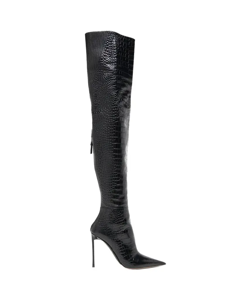 Tom Ford Women's Vertigo 105MM Croc-Embossed Leather Boots