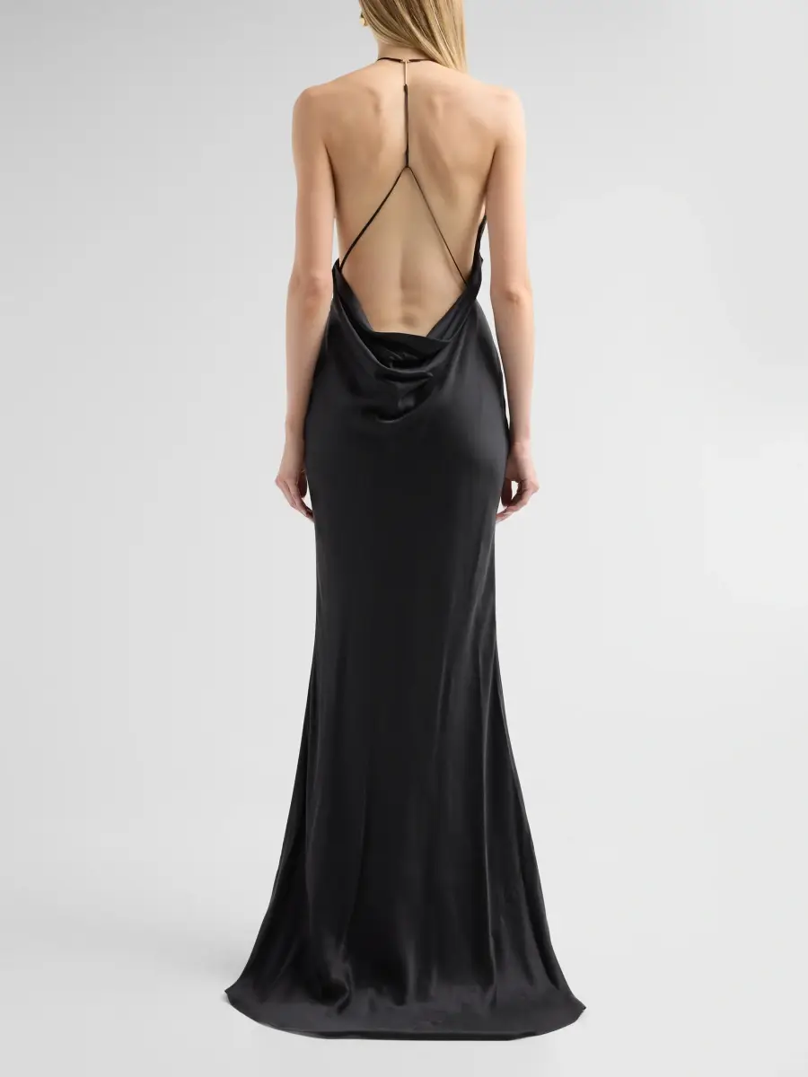 Tom Ford Women's Satin Silk Halterneck Gown | Thumbnail 3 Tom Ford Women's Satin Silk Halterneck Gown | Thumbnail 3