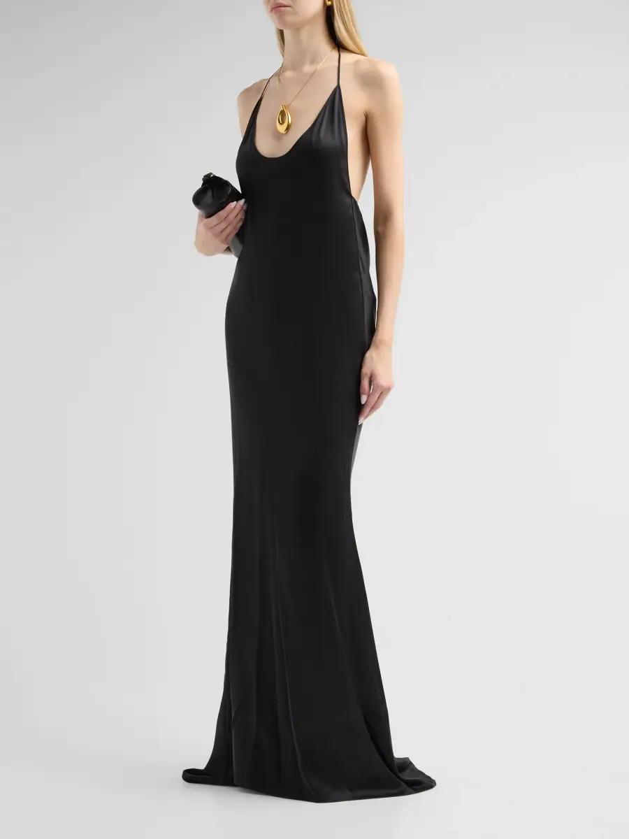 Tom Ford Women's Satin Silk Halterneck Gown | Thumbnail 4 Tom Ford Women's Satin Silk Halterneck Gown | Thumbnail 4