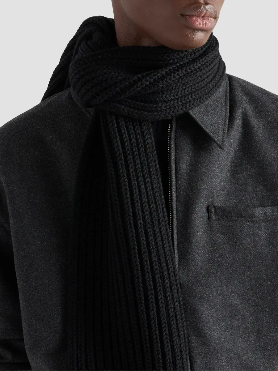 Prada Men's Wool Scarf | Thumbnail 2 Prada Men's Wool Scarf | Thumbnail 2