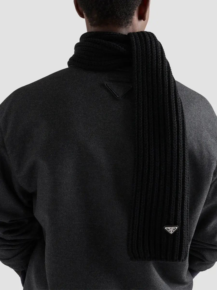 Prada Men's Wool Scarf | Thumbnail 3 Prada Men's Wool Scarf | Thumbnail 3