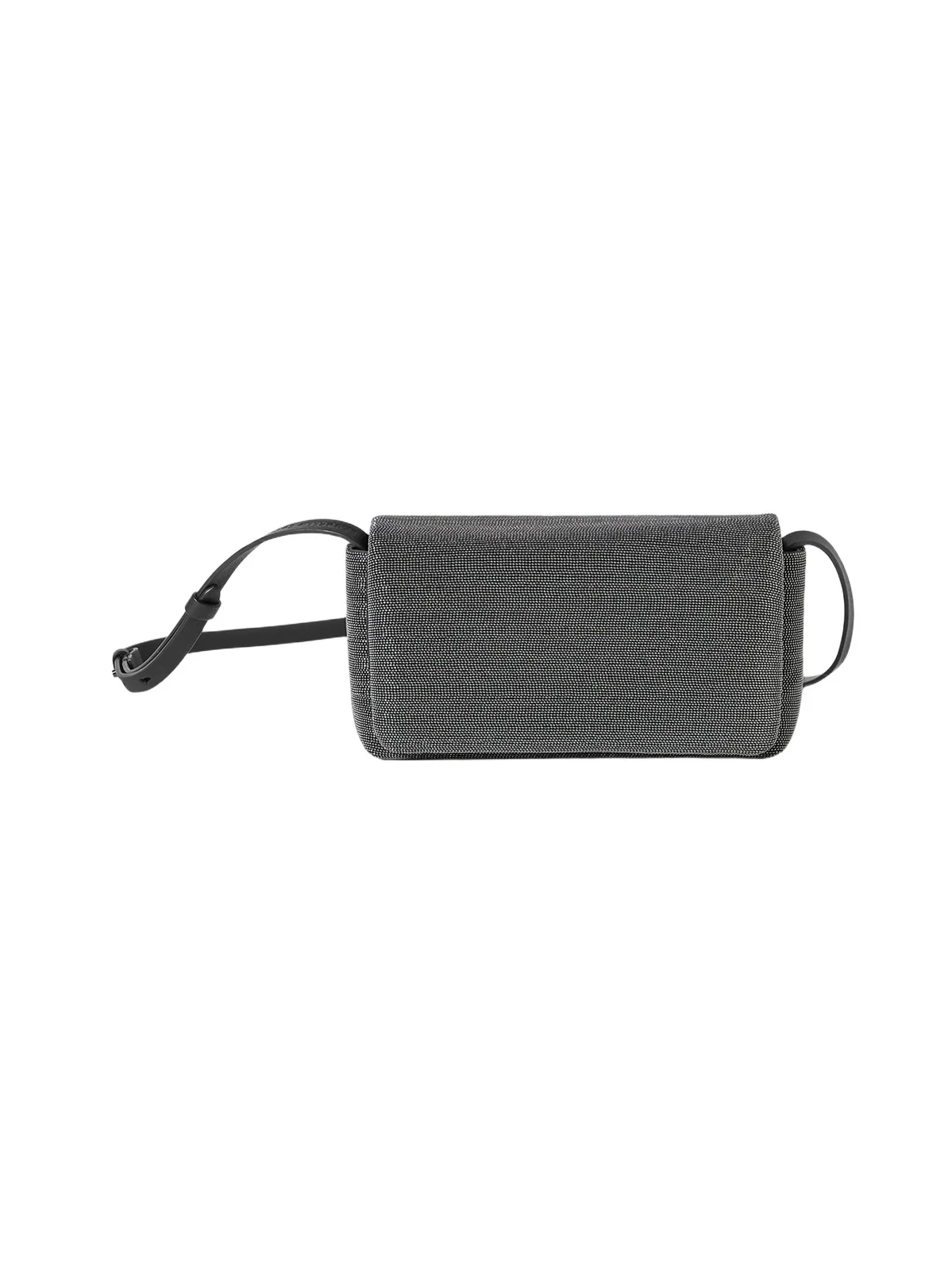 Women's Precious Flap Crossbody Bag in Grained Leather - Black Women's Precious Flap Crossbody Bag in Grained Leather - Black