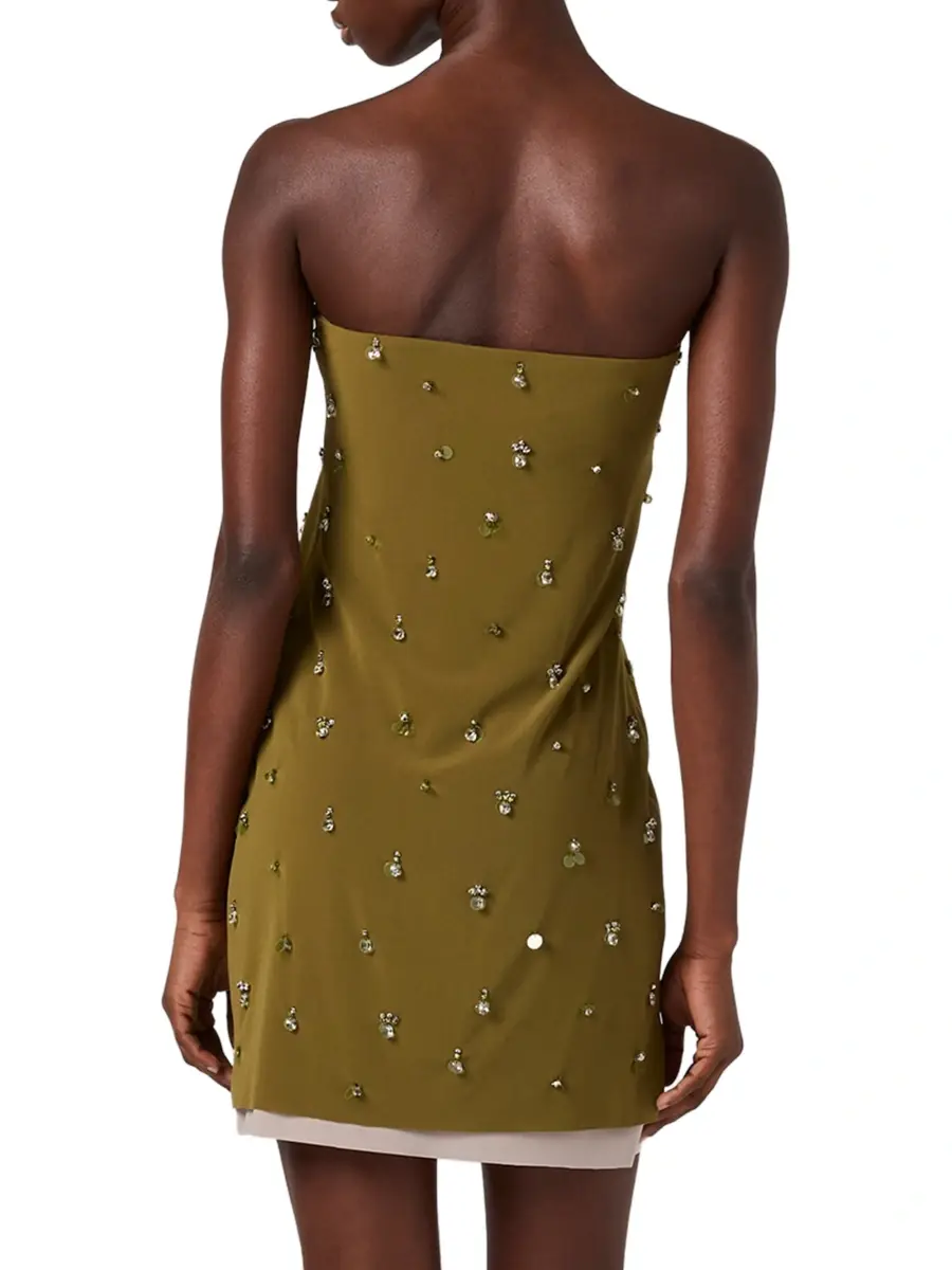 Miu Miu Women's Embroidered Stretch Georgette Mini-Dress | Thumbnail 3