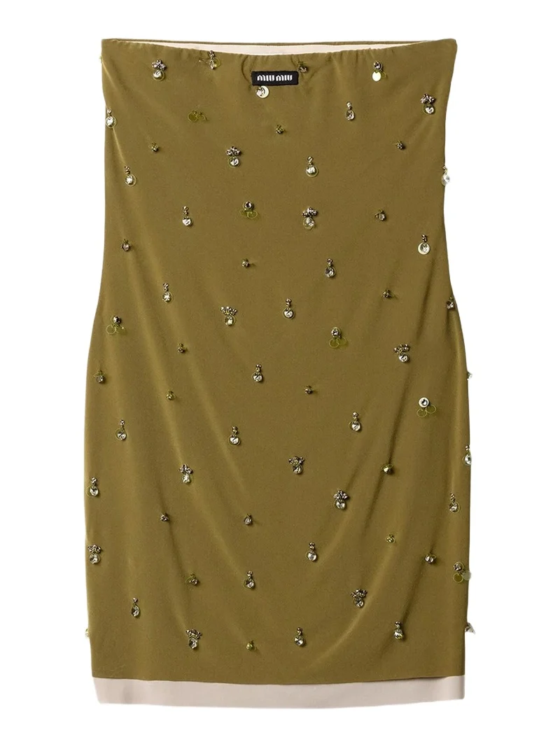 Miu Miu Women's Embroidered Stretch Georgette Mini-Dress