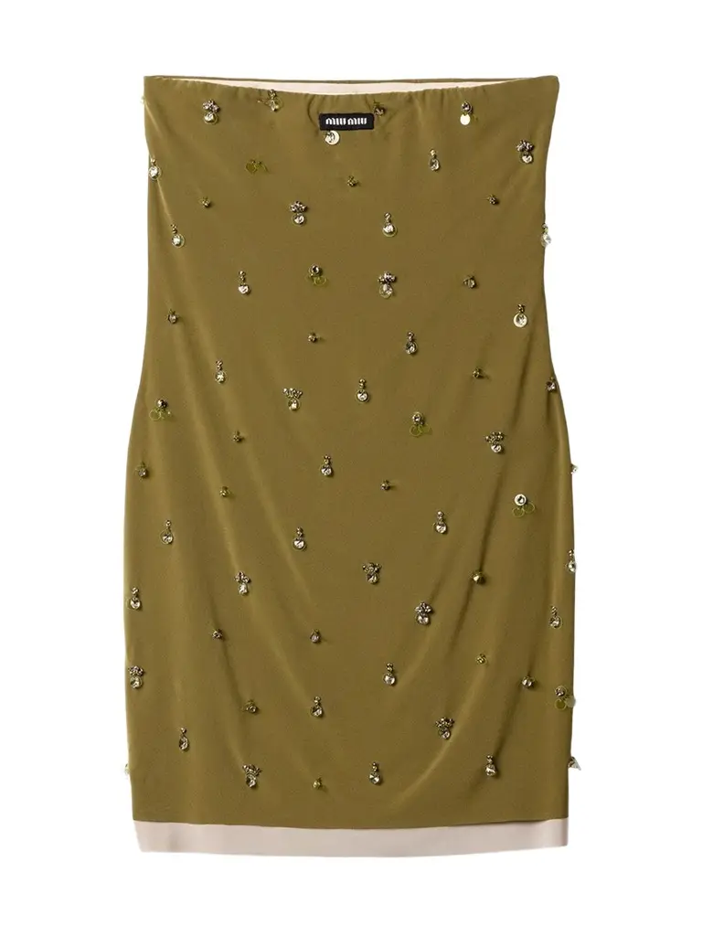 Women's Embroidered Stretch Georgette Mini-Dress Women's Embroidered Stretch Georgette Mini-Dress
