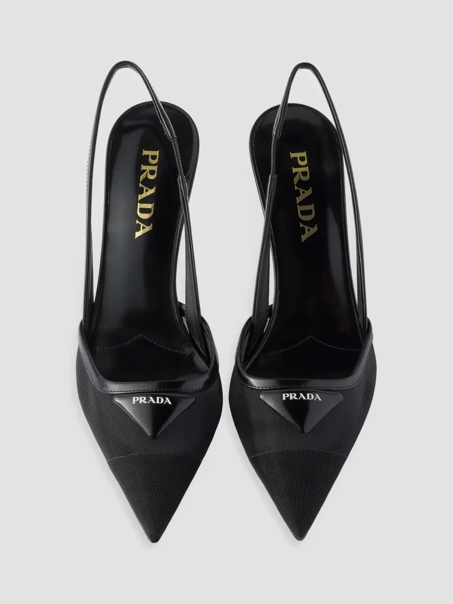 Prada Women's Mesh Fabric Slingback Pumps | Thumbnail 2