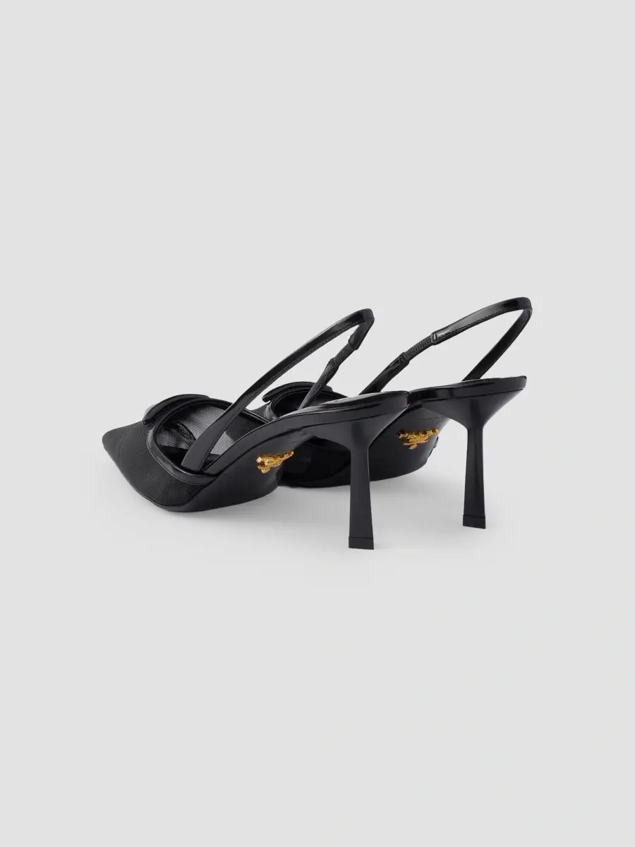 Prada Women's Mesh Fabric Slingback Pumps | Thumbnail 3