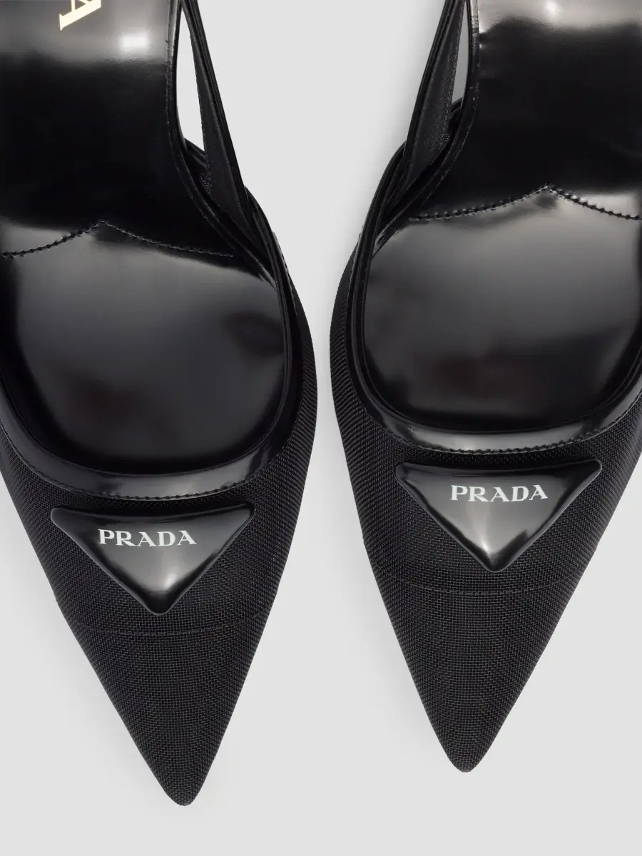 Prada Women's Mesh Fabric Slingback Pumps | Thumbnail 4