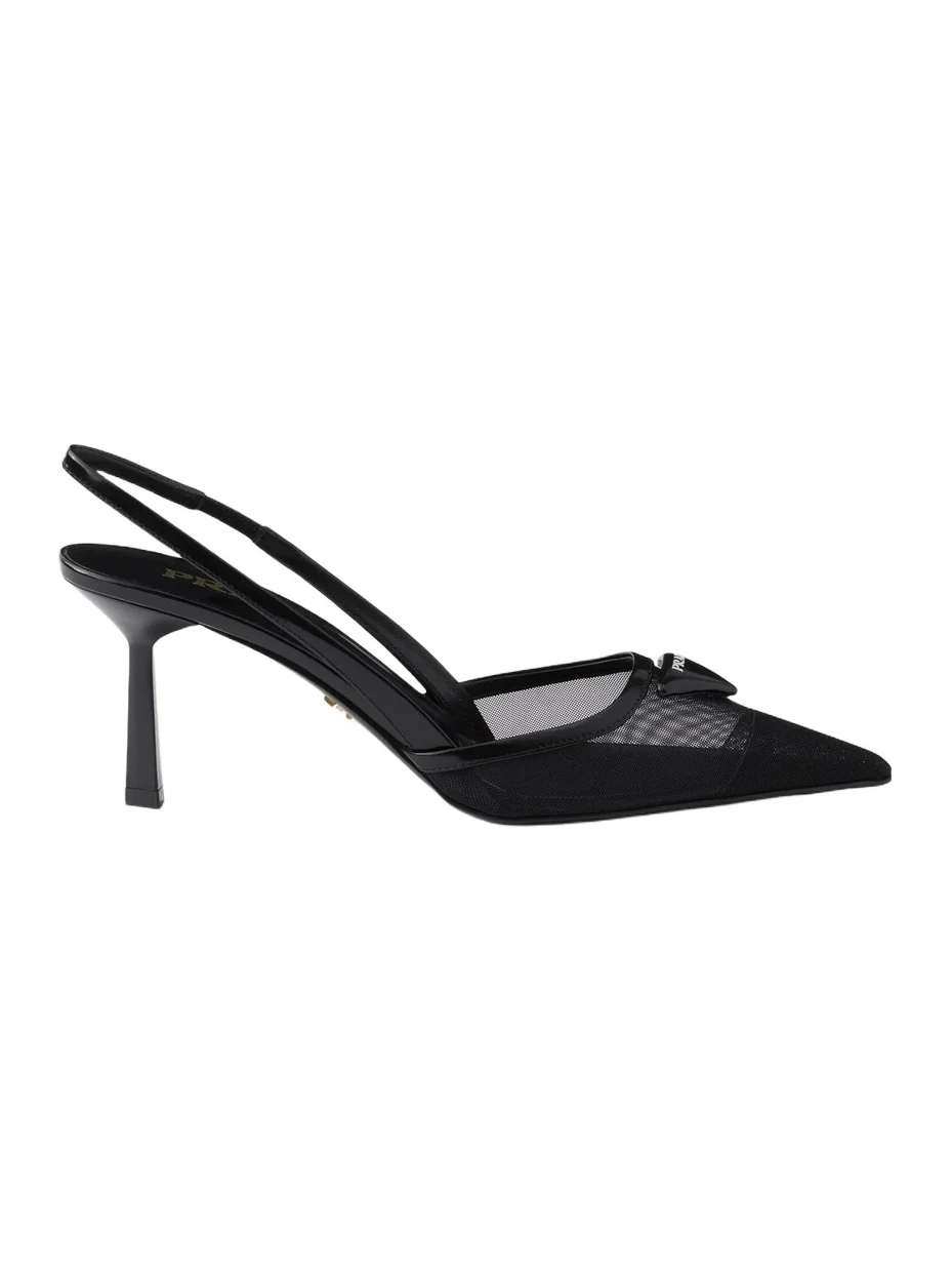 Prada Women's Mesh Fabric Slingback Pumps