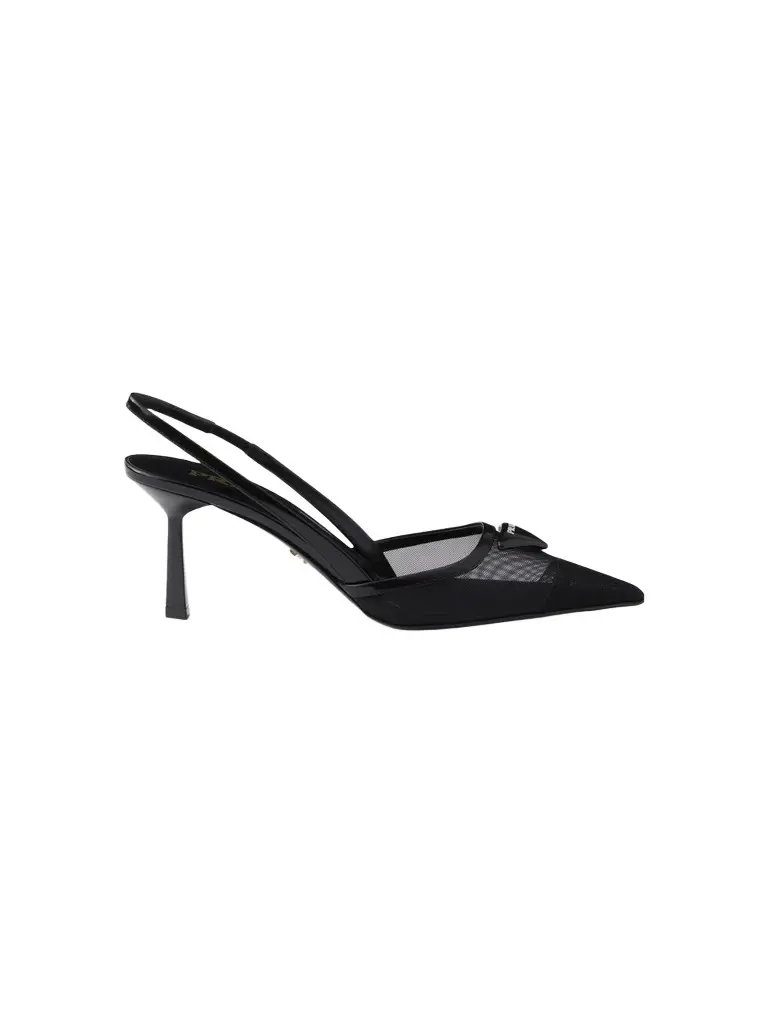 Prada Women's Mesh Fabric Slingback Pumps