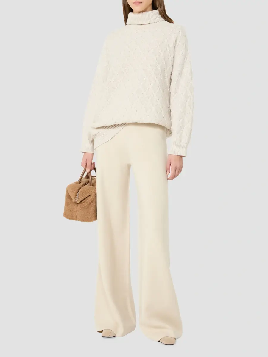 Max Mara Women's Oversized Diamond Wool and Cashmere Sweater | Thumbnail 2 Max Mara Women's Oversized Diamond Wool and Cashmere Sweater | Thumbnail 2
