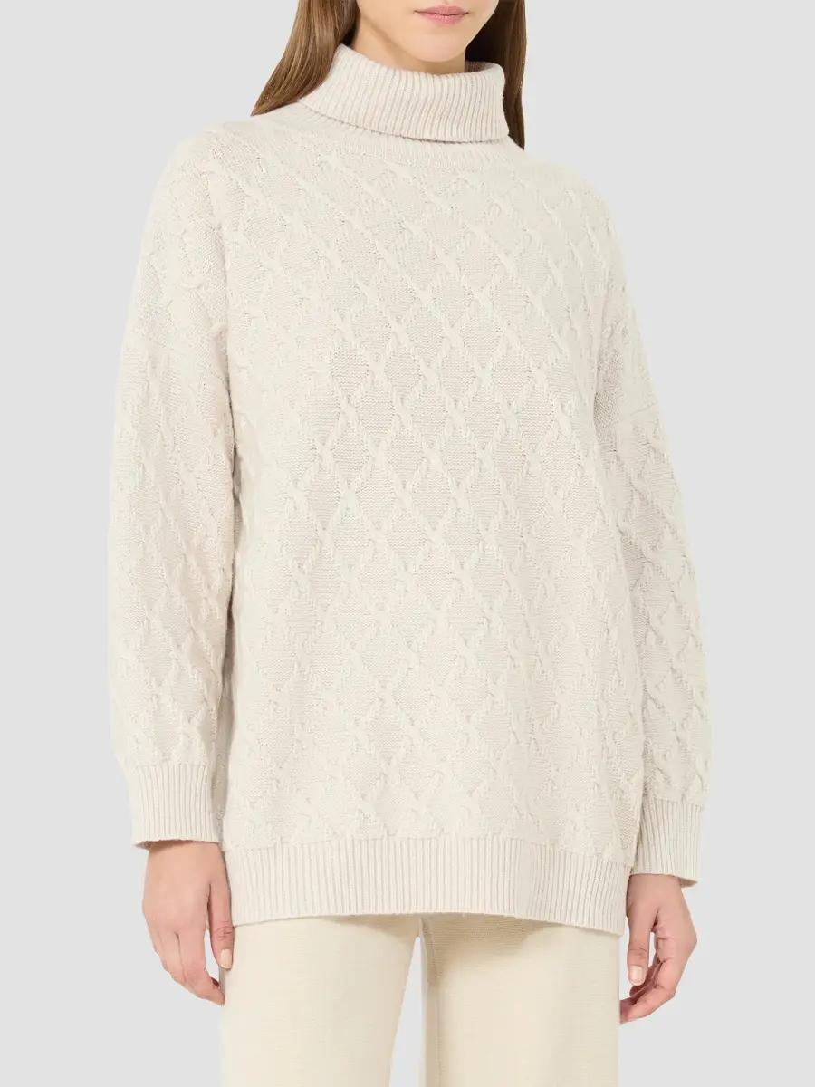 Max Mara Women's Oversized Diamond Wool and Cashmere Sweater | Thumbnail 3 Max Mara Women's Oversized Diamond Wool and Cashmere Sweater | Thumbnail 3