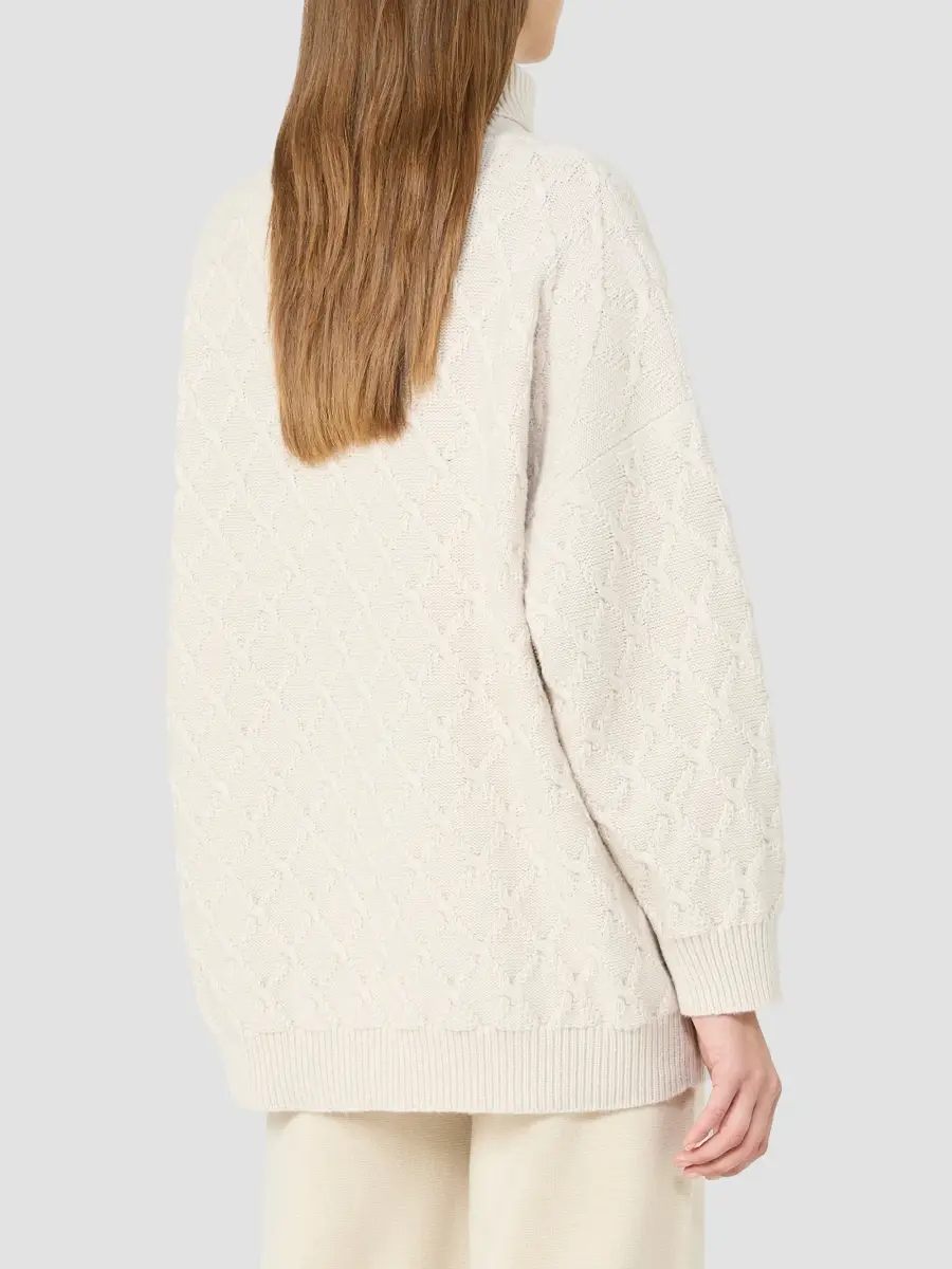 Max Mara Women's Oversized Diamond Wool and Cashmere Sweater | Thumbnail 4 Max Mara Women's Oversized Diamond Wool and Cashmere Sweater | Thumbnail 4