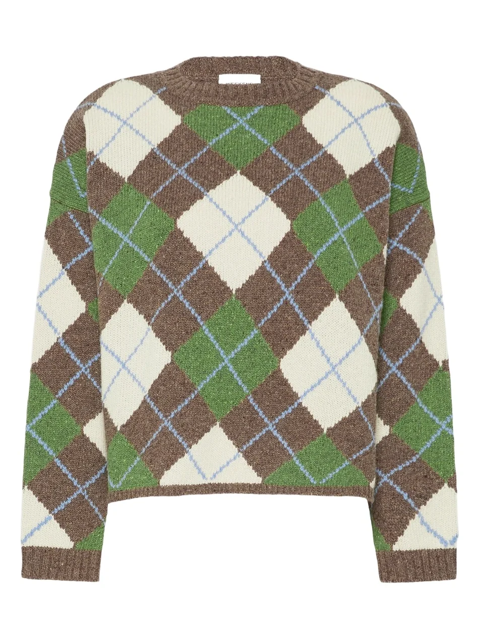 Weekend Max Mara Women's Wool Yarn Argyle Jumper