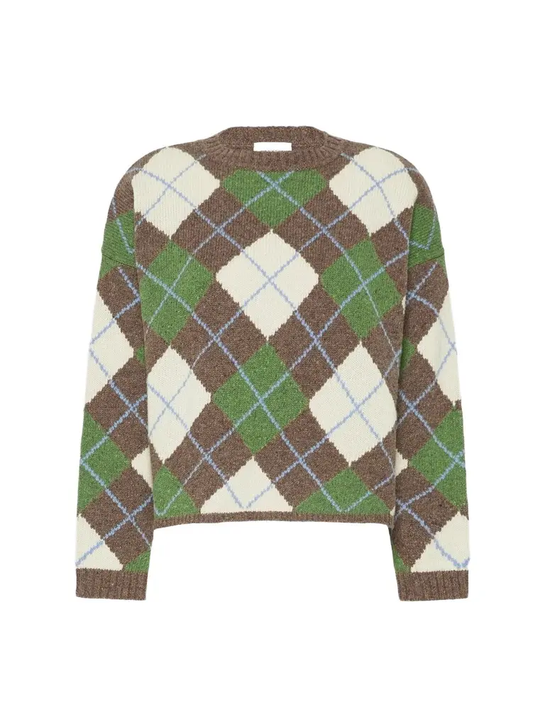 Weekend Max Mara Women's Wool Yarn Argyle Jumper