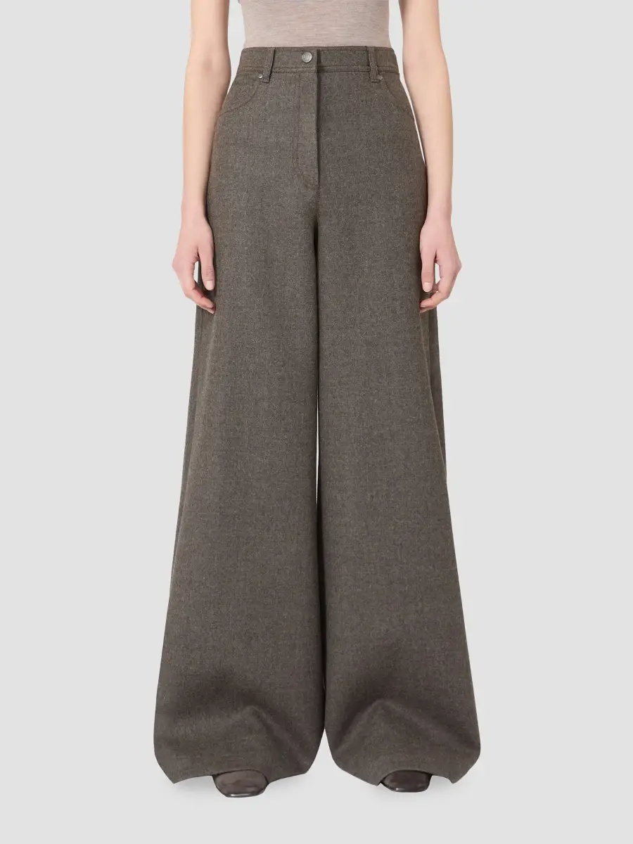 Max Mara Women's Felted Wool Wide Leg Trousers | Thumbnail 3 Max Mara Women's Felted Wool Wide Leg Trousers | Thumbnail 3