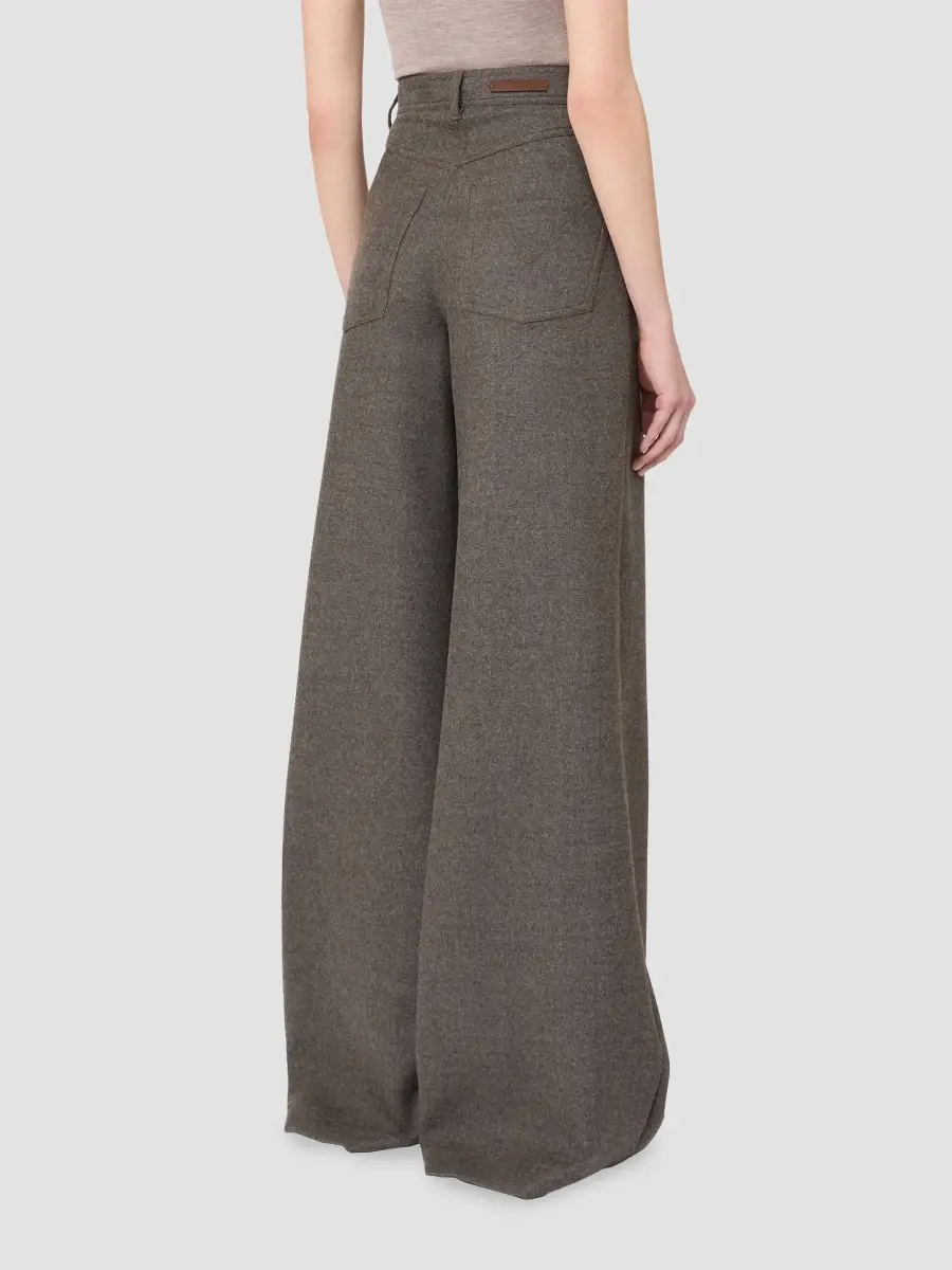 Max Mara Women's Felted Wool Wide Leg Trousers | Thumbnail 4 Max Mara Women's Felted Wool Wide Leg Trousers | Thumbnail 4