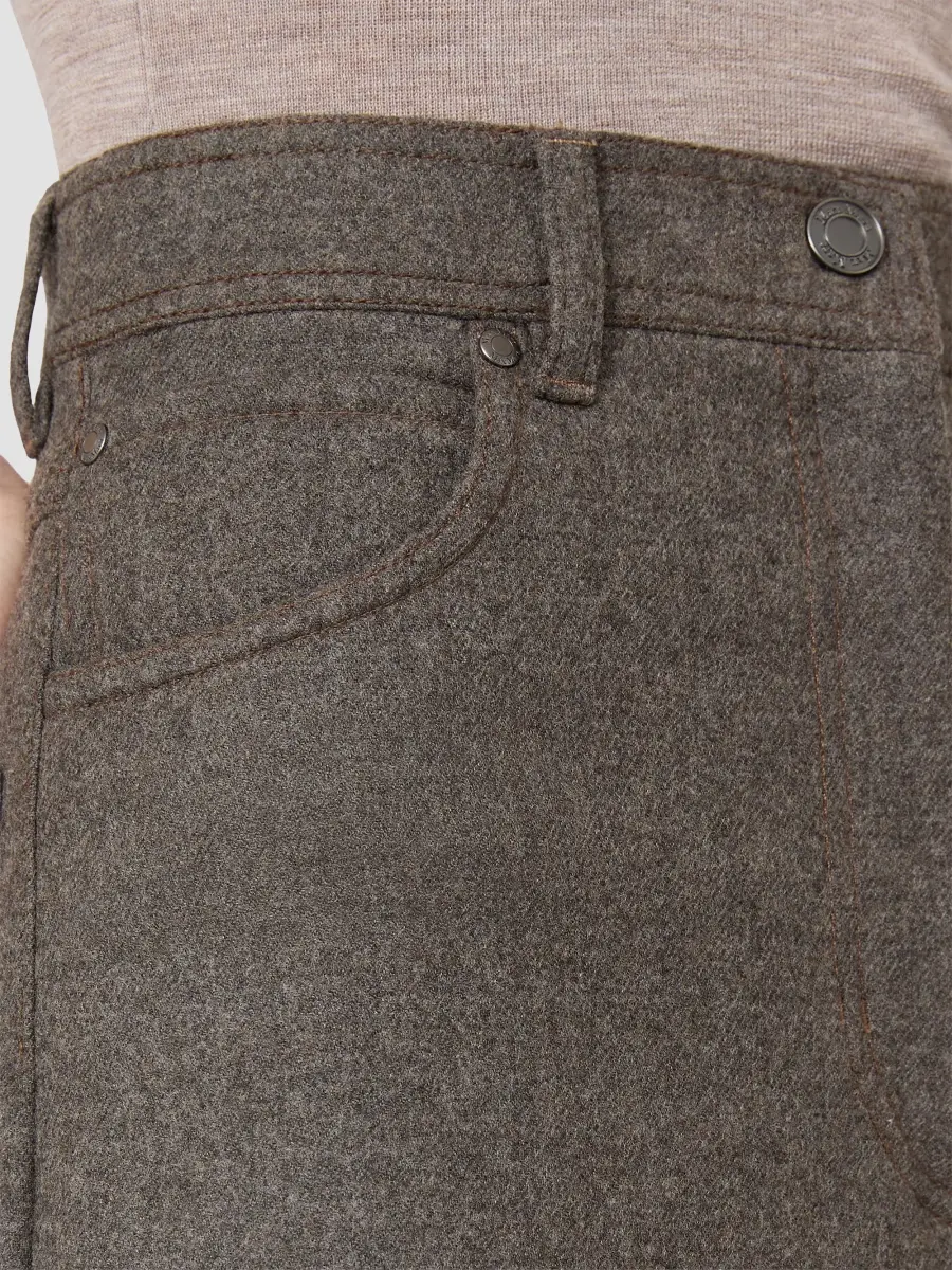 Max Mara Women's Felted Wool Wide Leg Trousers | Thumbnail 5 Max Mara Women's Felted Wool Wide Leg Trousers | Thumbnail 5
