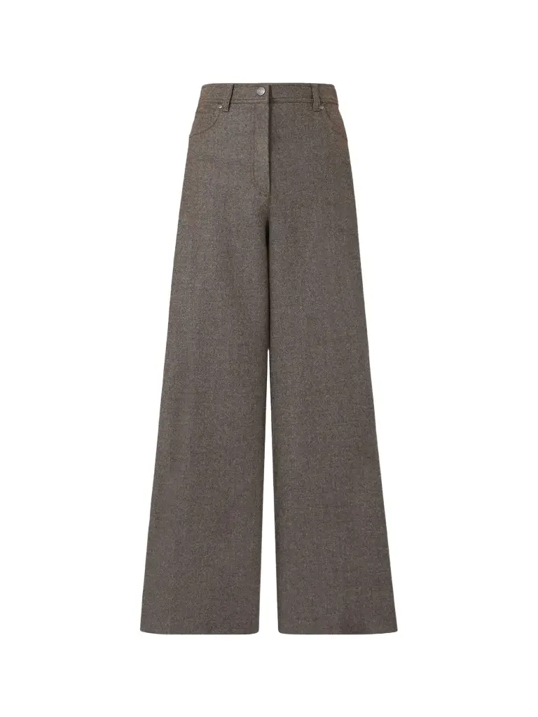 Max Mara Women's Felted Wool Wide Leg Trousers