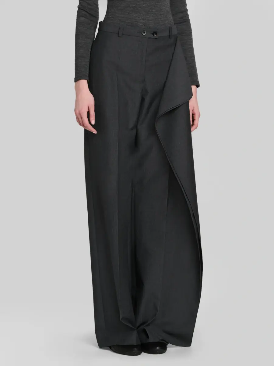 Jil Sander Women's Asymmetric Ruffle Wool-Mohair Trousers | Thumbnail 4 Jil Sander Women's Asymmetric Ruffle Wool-Mohair Trousers | Thumbnail 4