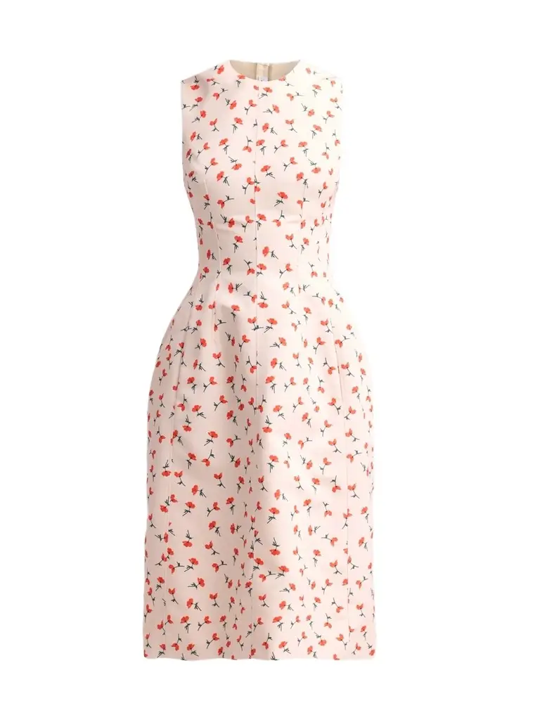 Jil Sander Women's Poppy Print Faille Midi Dress