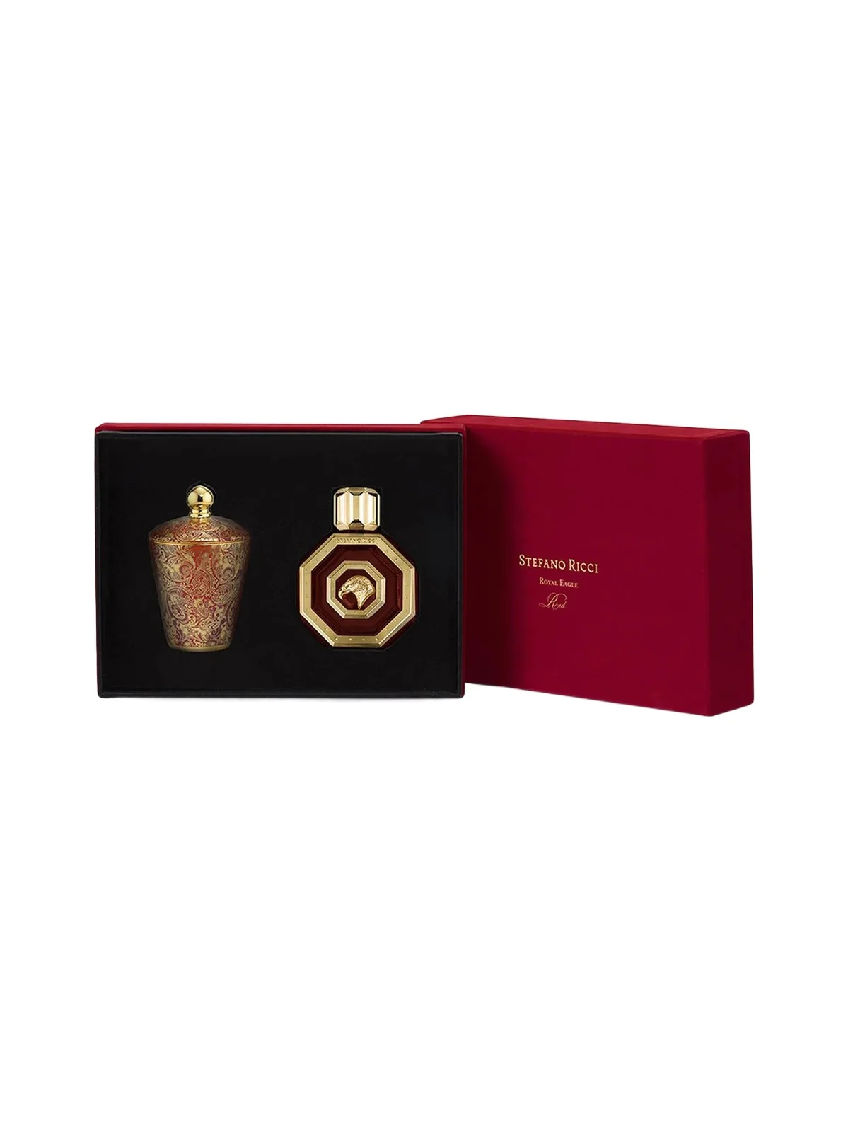 Stefano Ricci Royal Eagle Red Cologne & Candle Gift Set