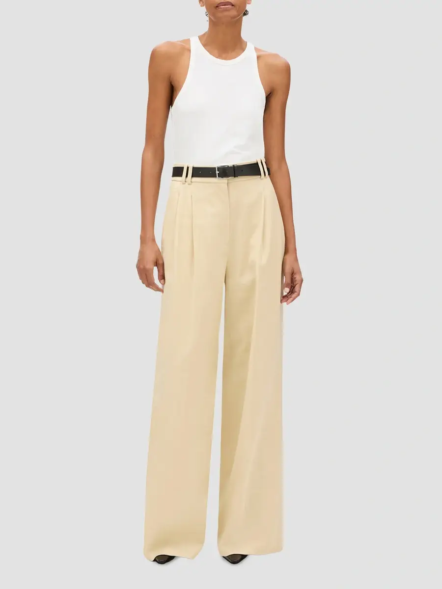 Another Tomorrow Women's Pleated Trouser | Thumbnail 2 Another Tomorrow Women's Pleated Trouser | Thumbnail 2