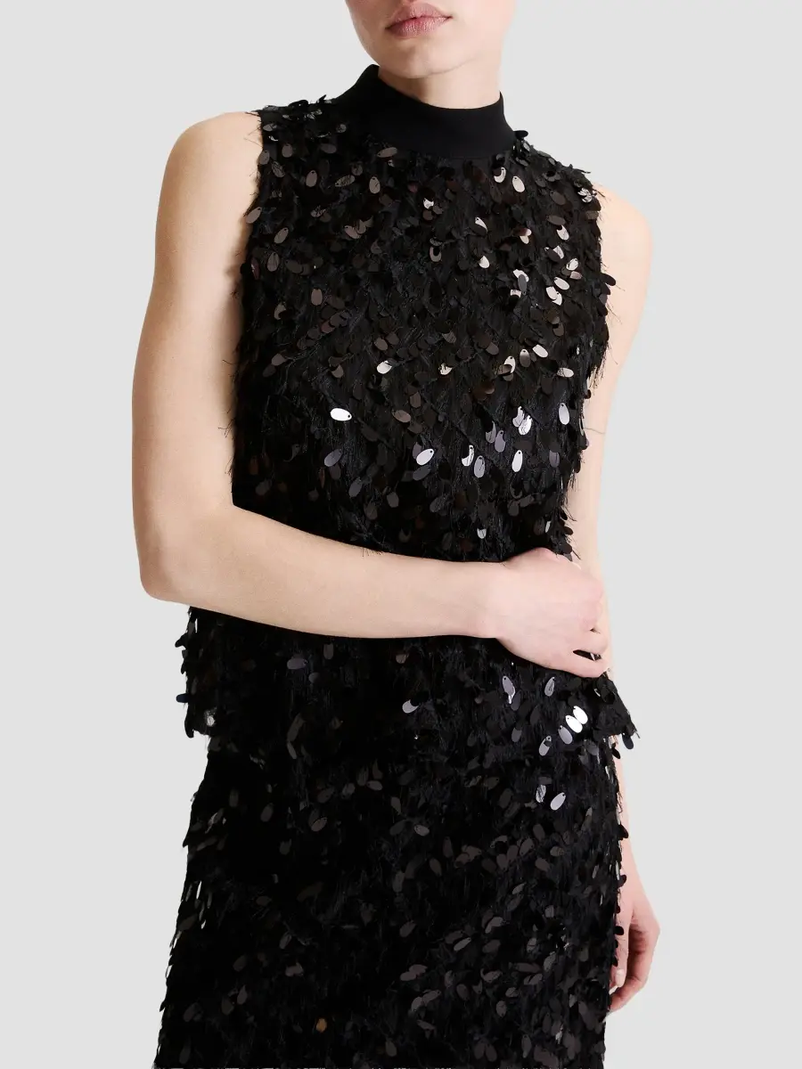 Marella Women's Sleeveless Sequinned Fil Coupe Top | Thumbnail 3 Marella Women's Sleeveless Sequinned Fil Coupe Top | Thumbnail 3