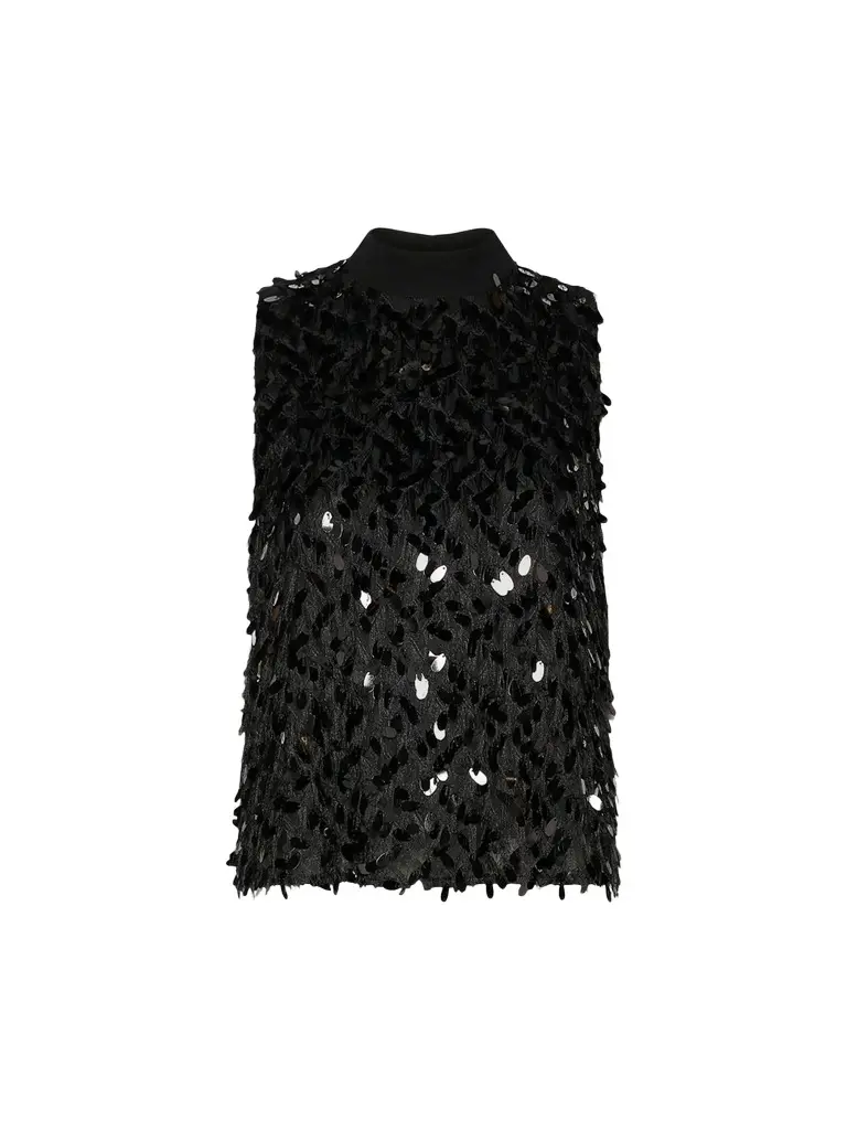 Marella Women's Sleeveless Sequinned Fil Coupe Top
