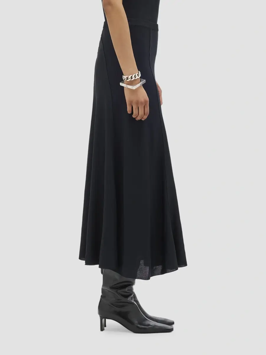 Another Tomorrow Women's Seamed Flare Skirt | Thumbnail 3 Another Tomorrow Women's Seamed Flare Skirt | Thumbnail 3