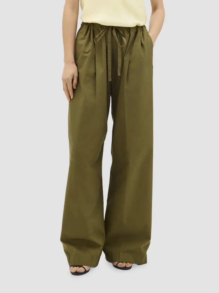 Another Tomorrow Women's Poplin Drawcord Pants | Thumbnail 2 Another Tomorrow Women's Poplin Drawcord Pants | Thumbnail 2
