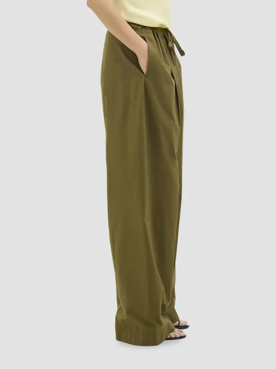 Another Tomorrow Women's Poplin Drawcord Pants | Thumbnail 3 Another Tomorrow Women's Poplin Drawcord Pants | Thumbnail 3