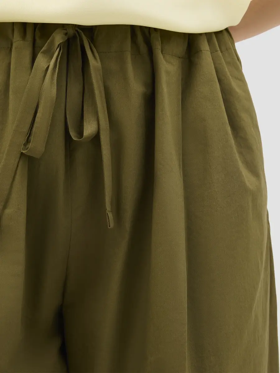Another Tomorrow Women's Poplin Drawcord Pants | Thumbnail 5 Another Tomorrow Women's Poplin Drawcord Pants | Thumbnail 5