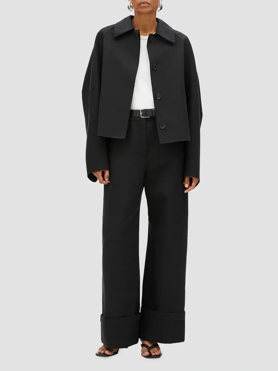 Another Tomorrow Women's Short Mac Blouson | Thumbnail 2 Another Tomorrow Women's Short Mac Blouson | Thumbnail 2