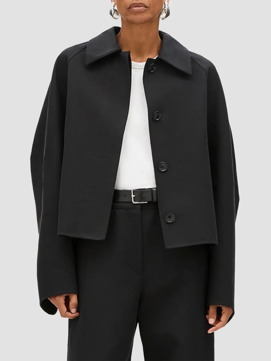 Another Tomorrow Women's Short Mac Blouson | Thumbnail 3 Another Tomorrow Women's Short Mac Blouson | Thumbnail 3