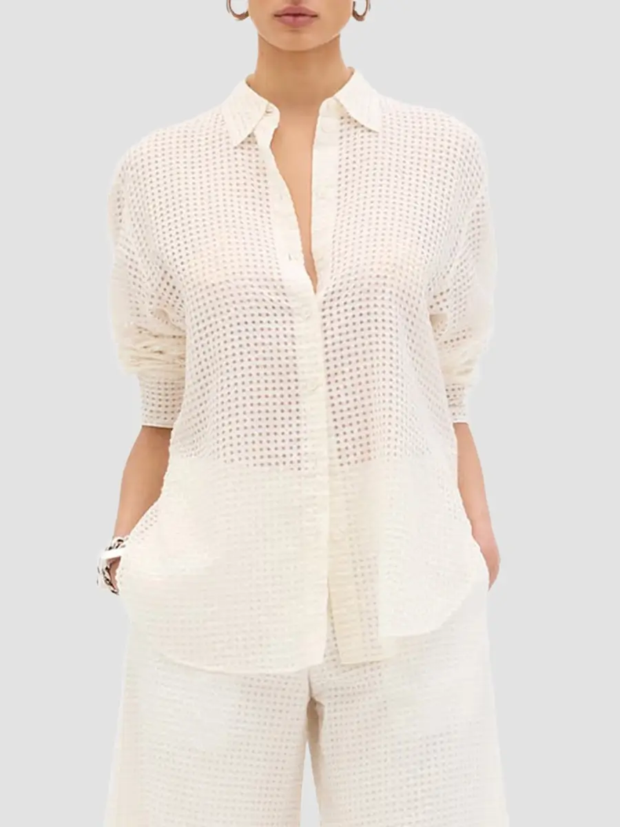 Another Tomorrow Women's Gingham Blouse | Thumbnail 3 Another Tomorrow Women's Gingham Blouse | Thumbnail 3